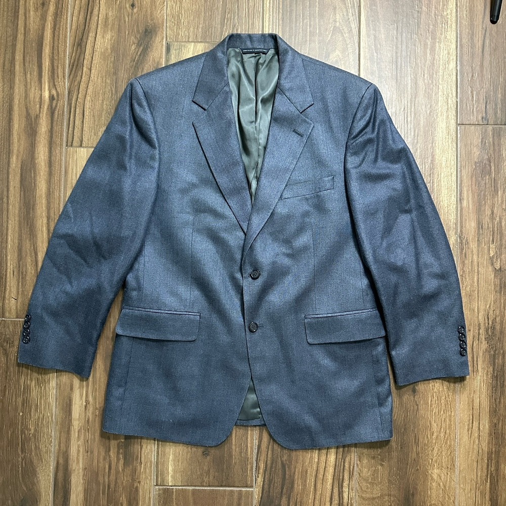 Brooks Brothers Mens Blue Textured Two Button Blazer Sport Coat Jacket 42R